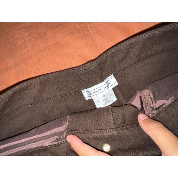 S.T John Sport Brown High Waist Straight-Leg Women's Pants Size 6 - Picture 8 of 15